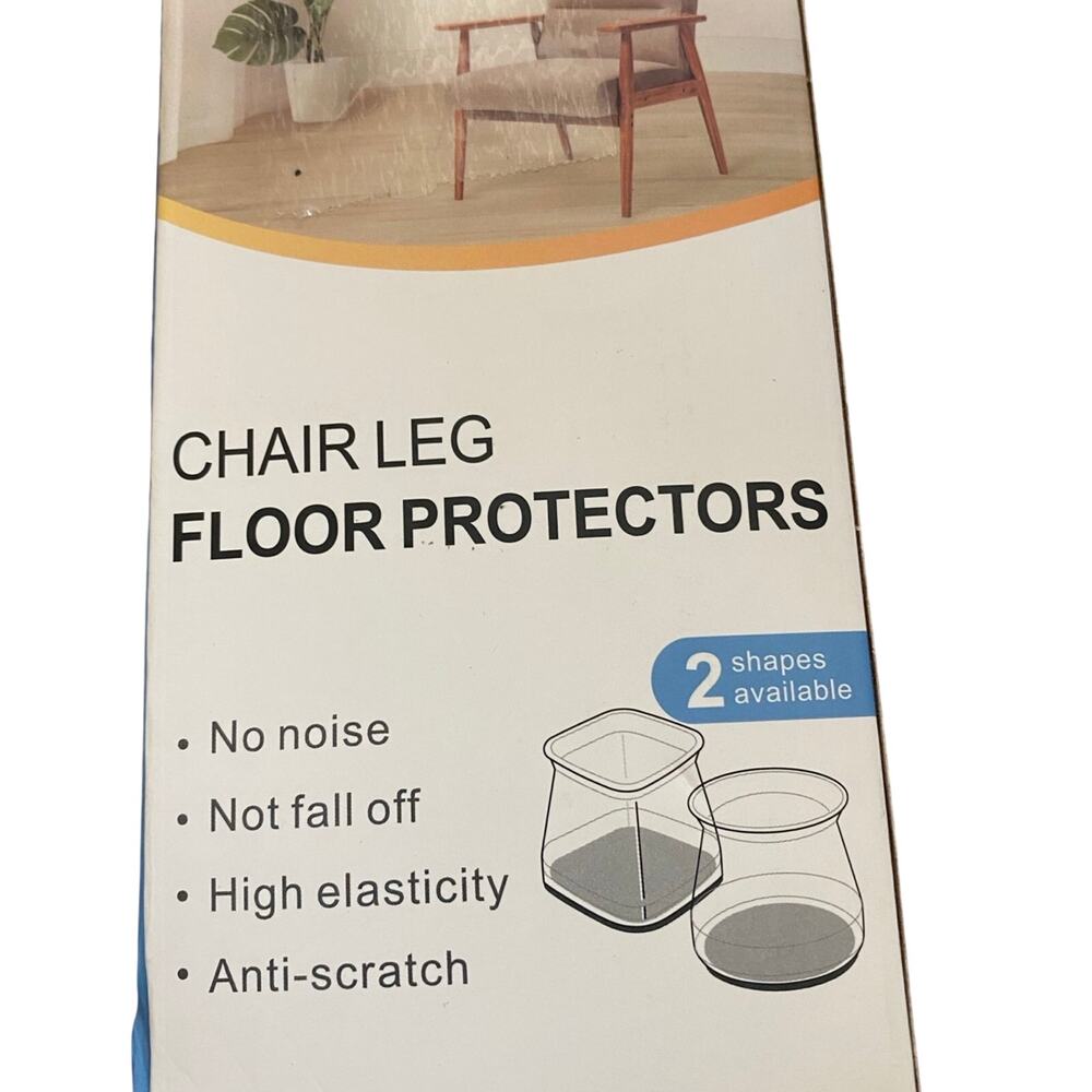 round clear Chair Leg Floor Protectors, Silicone covers with felt pads- Large
